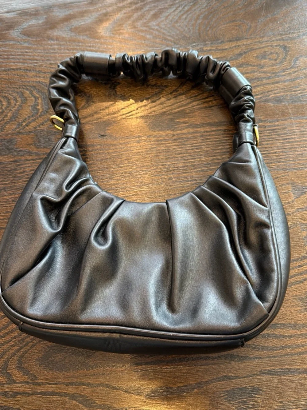 Black Ruched Shoulder Bag - Women Bags